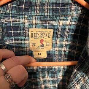 Redhead Blue Plaid Flannel Shirt Mens Large